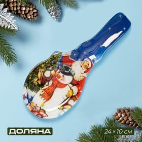 Подставка под ложку Доляна «Волшебство», 24×10 см, стекло, разноцветная