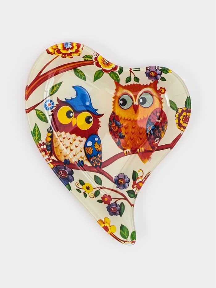 Блюдце Доляна «Совушки», 17.8×13.7×1.7 см, стекло