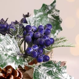 Новогодняя композиция на стол «Зимнее волшебство. Очарование» в мешочке, черника, шишка, 14 см