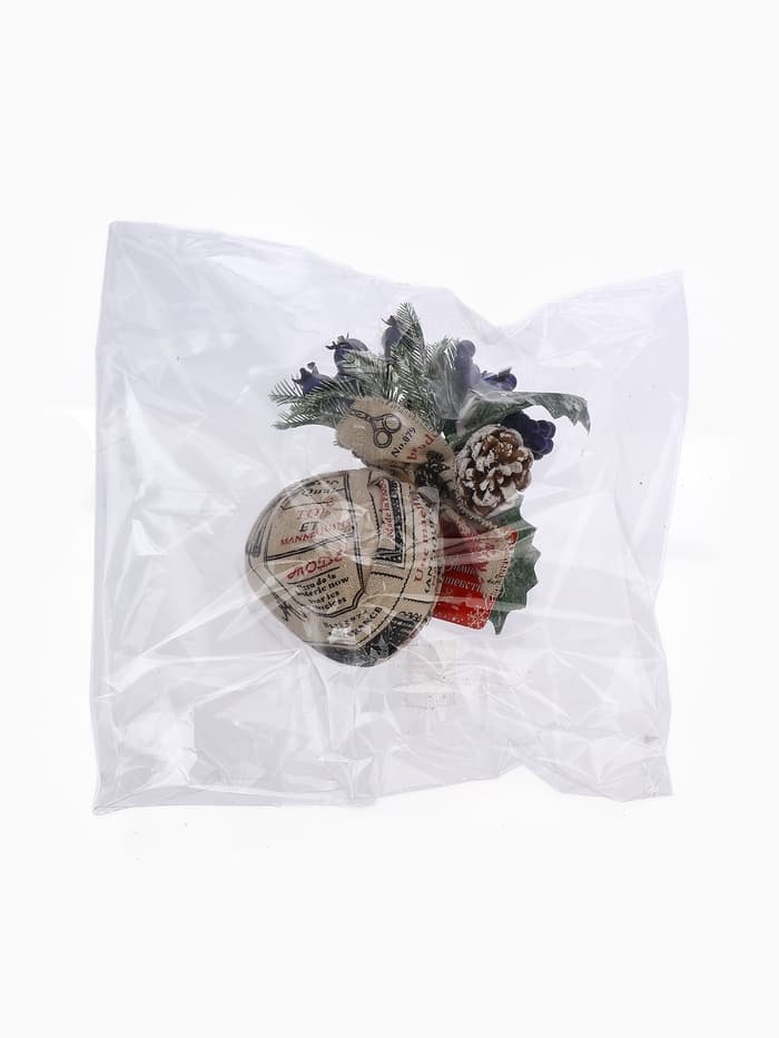 Новогодняя композиция на стол «Зимнее волшебство. Очарование» в мешочке, черника, шишка, 14 см