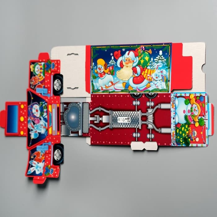 Подарочная новогодняя коробка «Сладкоежка», фура, 26×8.7×8.3 см