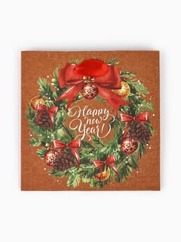 Пакет подарочный новогодний крафтовый квадратный «С Новым годом», 14×14×9 см