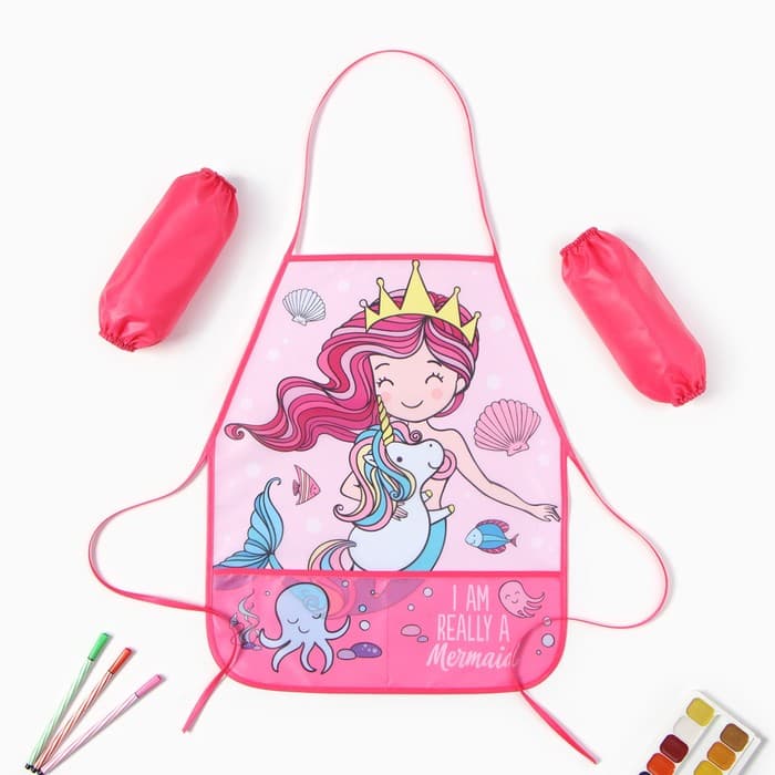 Фартук детский с нарукавниками «Этель» Mermaid, 49×39 см