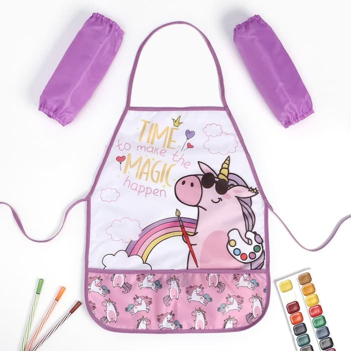 Фартук детский с нарукавниками «Этель. Единорог», 49×39 см