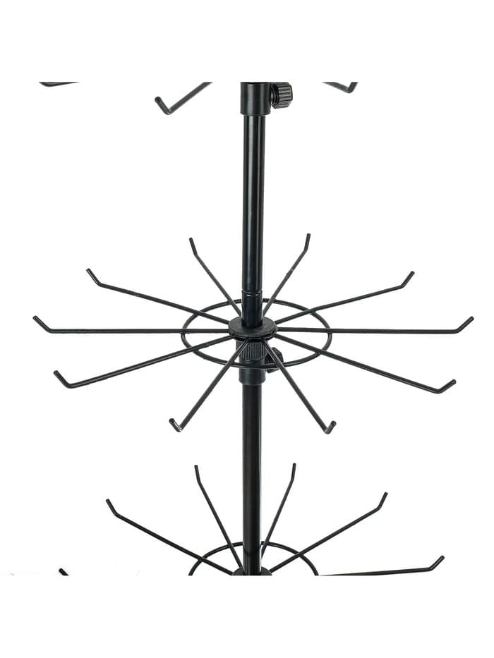 Вертушка, 6 ярусов по 10 крючков, 40×40×160 см, чёрная