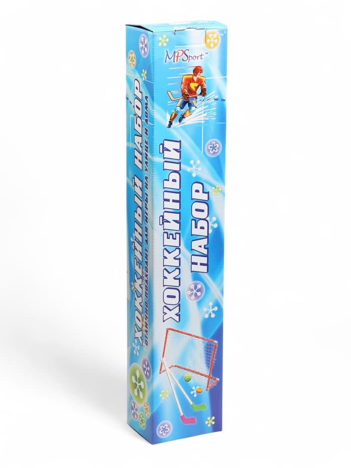 Набор для игры в хоккей (клюшка 2 шт., ворота, шайба, мяч), цвет МИКС
