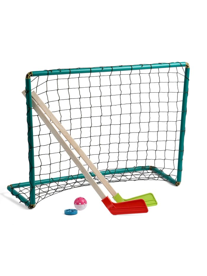 Набор для игры в хоккей (клюшка 2 шт., ворота, шайба, мяч), цвет МИКС