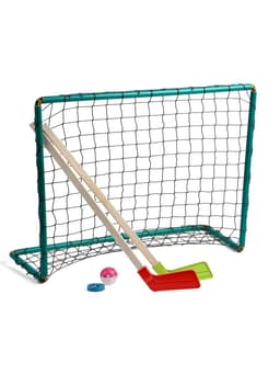 Набор для игры в хоккей (клюшка 2 шт., ворота, шайба, мяч), цвет МИКС