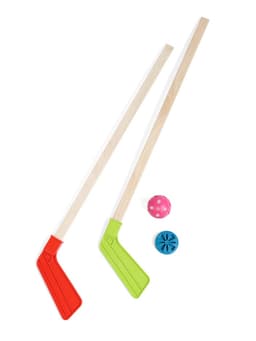 Набор для игры в хоккей (клюшка 2 шт., ворота, шайба, мяч), цвет МИКС