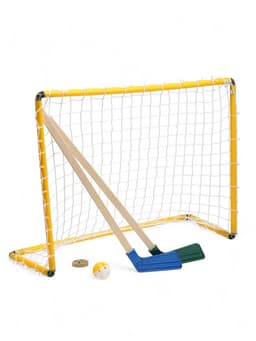 Набор для игры в хоккей (клюшка 2 шт., ворота, шайба, мяч), цвет МИКС