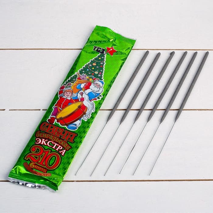 Бенгальские огни золотые «Экстра», 6 шт., 21 см, горение 35 сек.