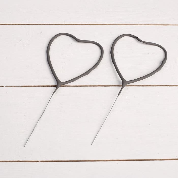 Бенгальские огни золотые «Сердечко» фигурные, 2 шт., 17 см, горение 30 сек.