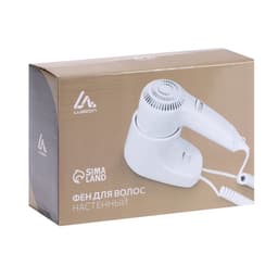 Фен Luazon LGE-006, 1600 Вт, настенный, 2 скорости, набор крепления, белый