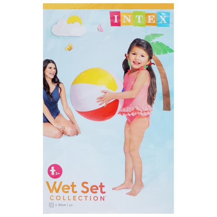 Мяч пляжный INTEX «Цветной» 59020NP, d=51 см, от 3 лет