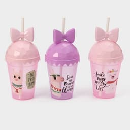 Стакан пластиковый с крышкой и трубочкой Доляна «Приключения ламы», 500 мл, МИКС