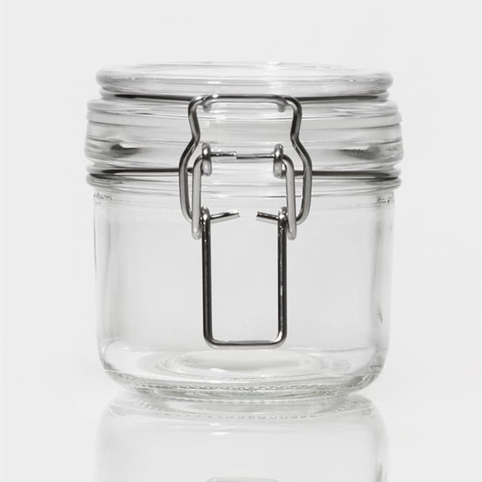 Банка для сыпучих Доляна «Галерея», 190 мл, 11×8×8.3 см, с бугельным замком, стекло, прозрачная