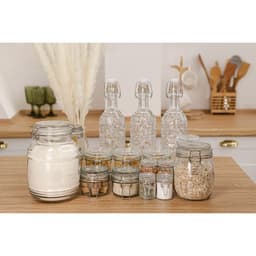 Банка для сыпучих Доляна «Галерея», 190 мл, 11×8×8.3 см, с бугельным замком, стекло, прозрачная