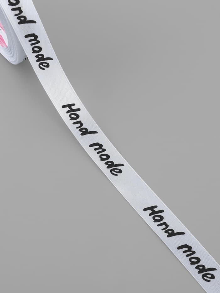Лента атласная Hand Made, 15 мм, 23±1 м, белая