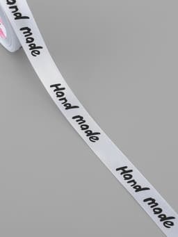 Лента атласная Hand Made, 15 мм, 23±1 м, белая