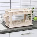 Сушилка для посуды Альтернатива «Мечта хозяйки», пластик, 48×30.5×30 см, 2-х ярусная, бежевый