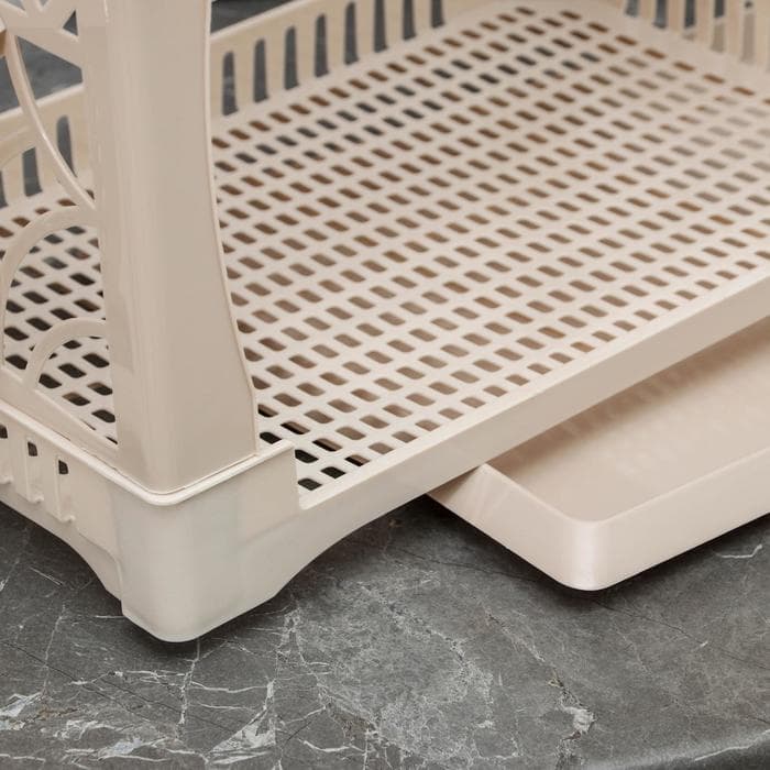 Сушилка для посуды Альтернатива «Мечта хозяйки», пластик, 48×30.5×30 см, 2-х ярусная, бежевый