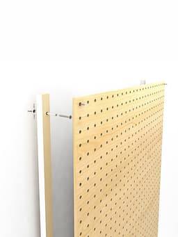 Настенная перфорированная панель ДСП односторонняя, 60×0.6×180 см, шаг 2.5 см, чёрная