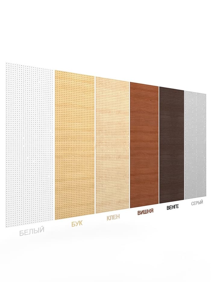 Настенная перфорированная панель ДСП односторонняя, 60×0.6×180 см, шаг 2.5 см, чёрная