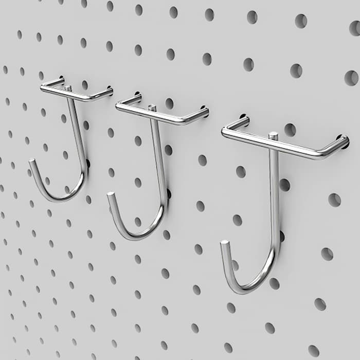 Настенная перфорированная панель ДСП односторонняя 60×0.6×180 см, шаг 2.5 см, серая