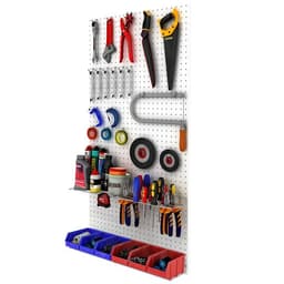 Настенная перфорированная панель ДСП односторонняя 60×0.6×180 см, шаг 2.5 см, серая