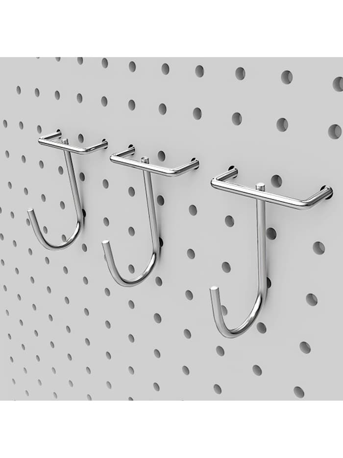 Настенная перфорированная панель ДСП односторонняя 60×0.6×180 см, шаг 2.5 см, серая