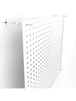Настенная перфорированная панель ДСП односторонняя 60×0.6×180 см, шаг 2.5 см, серая