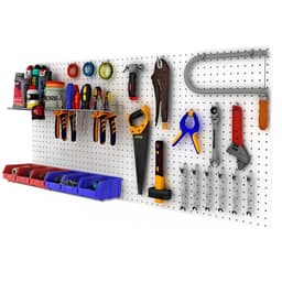 Настенная перфорированная панель ДСП односторонняя 60×0.6×180 см, шаг 2.5 см, серая