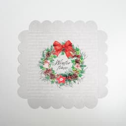 Коробка для кондитерских изделий новогодняя с пластиковой крышкой Winter time, 21×21×3 см