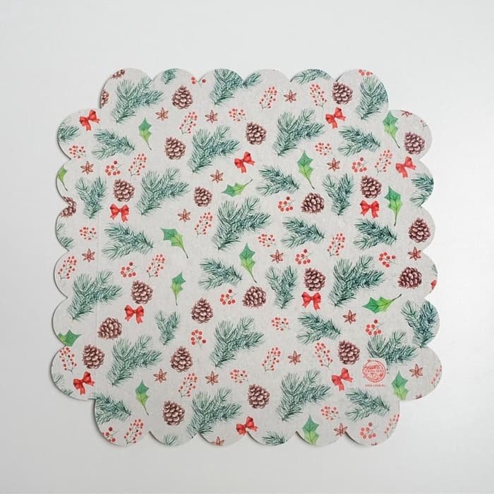 Коробка для кондитерских изделий новогодняя с пластиковой крышкой Winter time, 21×21×3 см