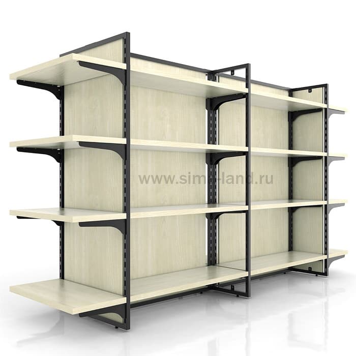 Задняя полустенка островного стеллажа 1750x450x16 мм, цвет белый