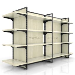 Задняя полустенка островного стеллажа 1750x450x16 мм, цвет белый