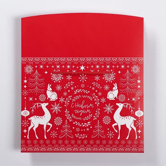 Пакет - коробка подарочный новогодний «С Новым годом», 23×18×11 см
