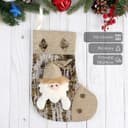 Носок для подарков «Дед Мороз и берёзка» 18×24 см, коричневый