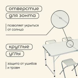 Набор мебели maclay, стол, 4 стула, складной, белый