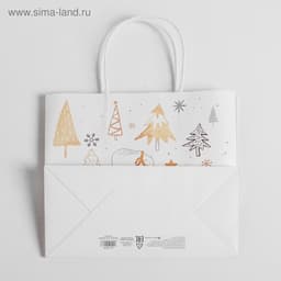 Пакет подарочный новогодний крафт «С Новым годом», 25×22×12 см