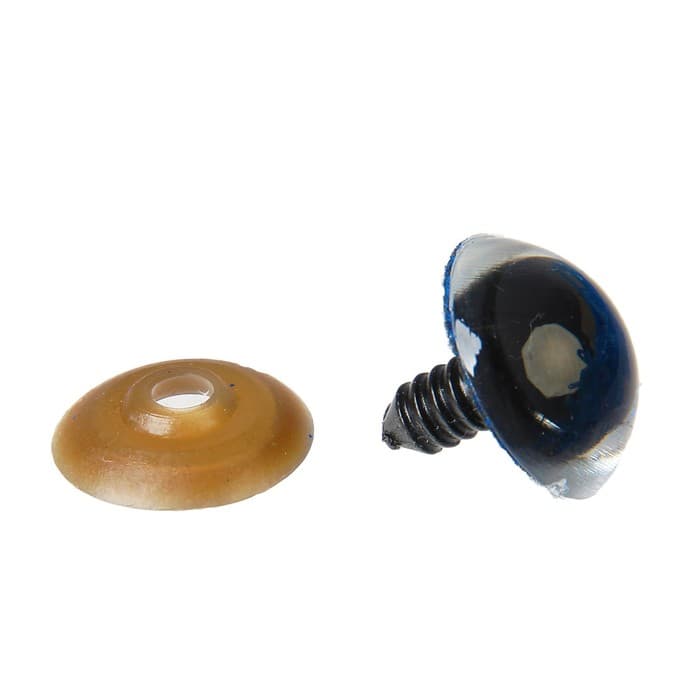 Глаза винтовые с заглушками, «Блёстки» набор 24 шт., размер 1 шт.: 2 см, синие