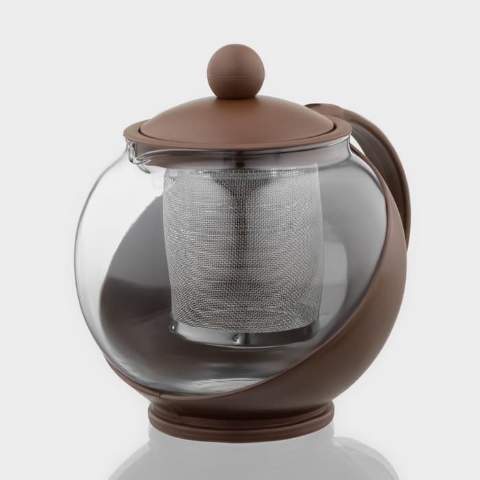 Чайник заварочный «Забота» матовый, 700 мл, с металлическим ситом, стекло, МИКС