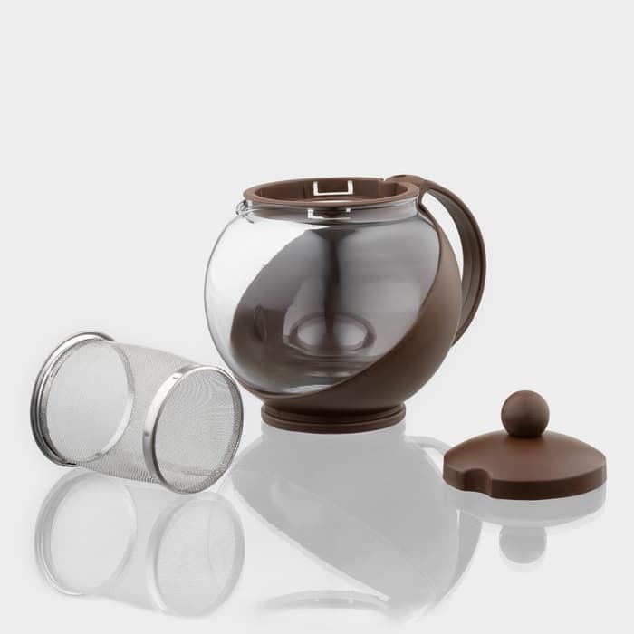 Чайник заварочный «Забота» матовый, 700 мл, с металлическим ситом, стекло, МИКС