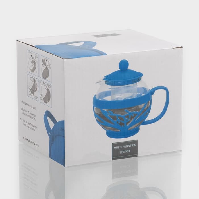 Чайник заварочный «Забота» матовый, 700 мл, с металлическим ситом, стекло, МИКС