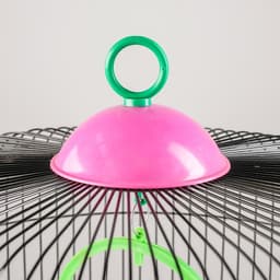 Клетка для птиц, 39×44 см, круглая, двухъярусная сварная, большой поддон, МИКС