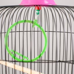 Клетка для птиц, 39×44 см, круглая, двухъярусная сварная, большой поддон, МИКС