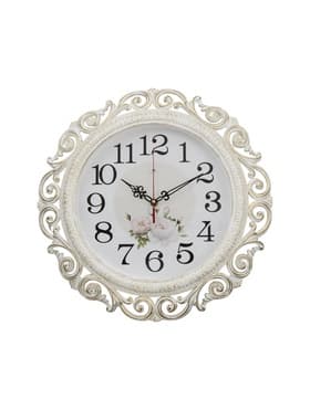 Часы настенные интерьерные «Хостон», бесшумные, плавный ход, d=40.5 см, циферблат d=26 см, белые, от батарейки 1×АА