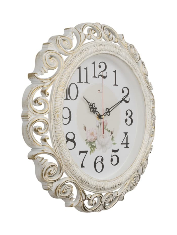 Часы настенные интерьерные «Хостон», бесшумные, плавный ход, d=40.5 см, циферблат d=26 см, белые, от батарейки 1×АА