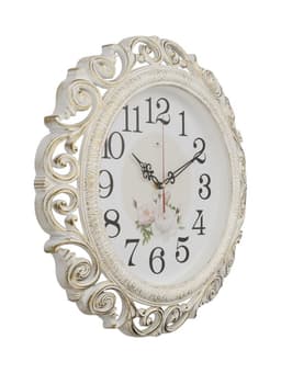 Часы настенные интерьерные «Хостон», бесшумные, плавный ход, d=40.5 см, циферблат d=26 см, белые, от батарейки 1×АА