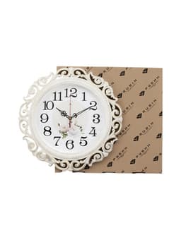 Часы настенные интерьерные «Хостон», бесшумные, плавный ход, d=40.5 см, циферблат d=26 см, белые, от батарейки 1×АА